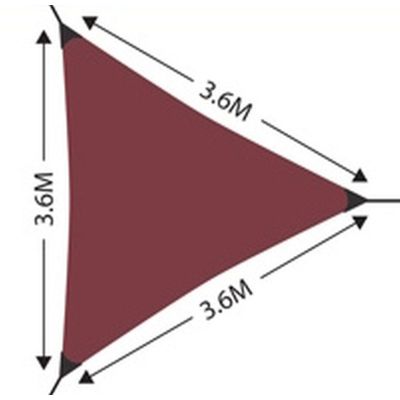 4. GARDEN SUN SAIL TRIANGLE 3.6X3.6X3.6M BURGUNDY
