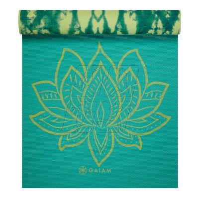 10. Double-sided Yoga Mat GAIAM Turquoise Lotus 6 MM 62344