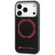 3. Audi RSQ Carbon Fiber Sport Red Circle MagSafe Case for iPhone 17 Pro - Black