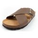 2. Bio Bio shoes men's slippers, profiled flip-flops, natural leather, brown