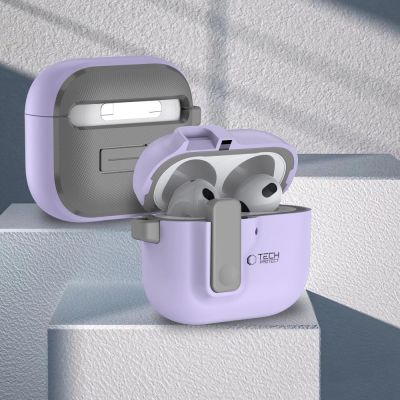 3. Tech-Protect Slim Hook Case for AirPods 4 - Purple