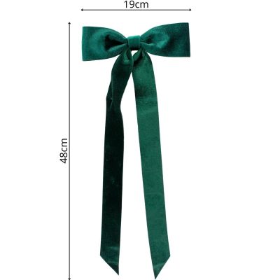 19. GREEN DECORATIVE BOW 2x19x48CM 4PCS MICA