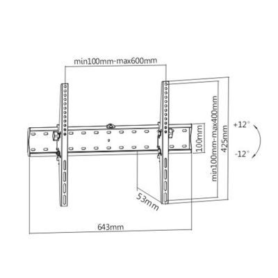 2. GEMBIRD ADJUSTABLE LCD MOUNT 37-70 VESA MAX 600 X 400MM, UP TO 40KG