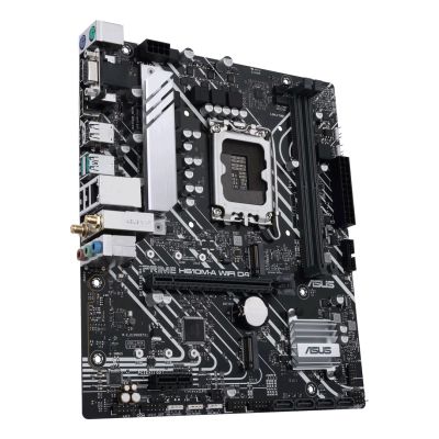 11. Asus | Motherboard H610M-A WIFI D4 | Intel Processor Family | Processor Socket LGA1700 | DIMMs DDR4 | Memory Slots 2 | Supported Hard Drive Interfaces SATA, M.2 | Number of SATA Ports: 4 | Chipset Intel H610 | Form Factor mATX