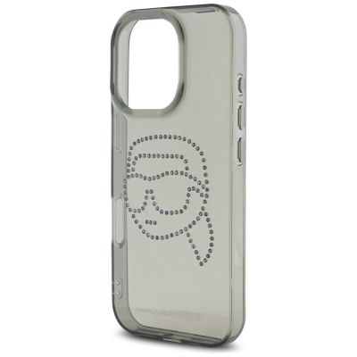 6. Karl Lagerfeld IML Rhinestones Karl Head Case for iPhone 16 Pro Black