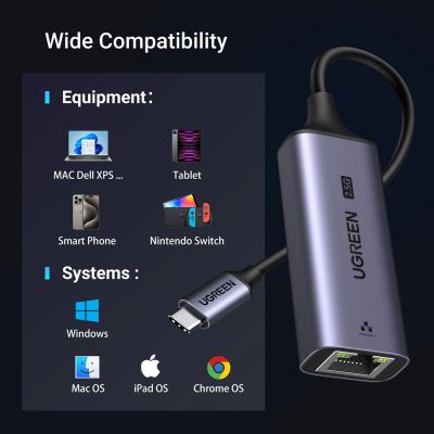 8. Ugreen CM648 USB-C to RJ45 Ethernet 2.5G adapter - gray