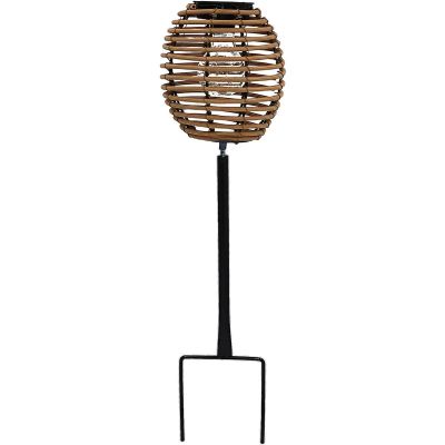 3. PROGARDEN BROWN RATTAN SOLAR BALL LAMP