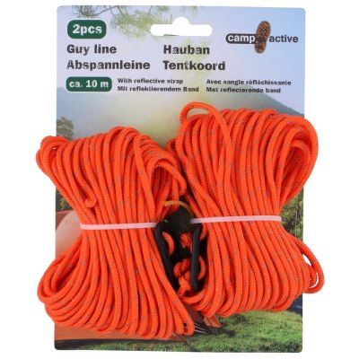 3. TOURIST ROPE TENSION FOR TENTS 2 PCS 10M ORANGE CAMP ACTIVE