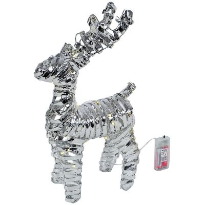 7. REINDEER DECORATION 34 CM 20 LED SILVER