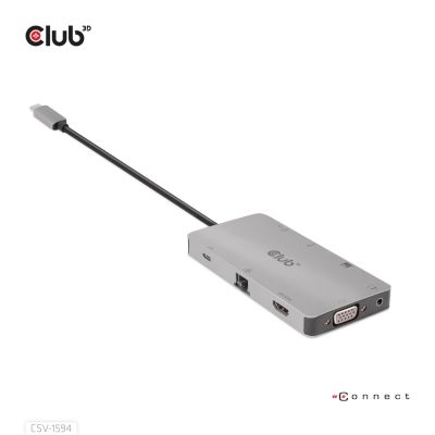 14. CLUB3D CSV-1594 USB 3.2 Gen 1 (3.1 Gen 1) Type-C Docking Station Black, Gray