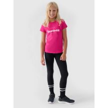 Girls' knitted leggings 4F Junior 4FJRAW24TTIGF239-20S