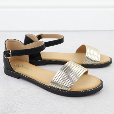 2. Filippo DS6917 women's black and gold sandals