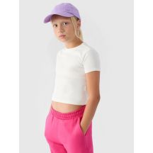 Girls' plain T-shirt 4F 4FJRSS24TTSHF2053-11S