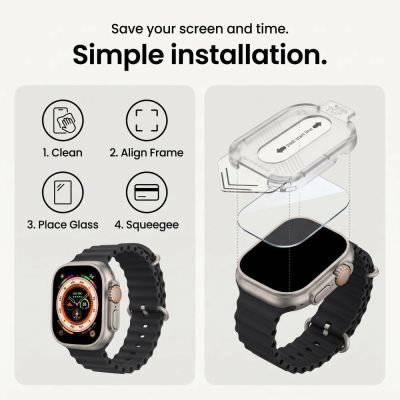 16. Tech-Protect Easy Set+ Tempered Glass 2-pack for Apple Watch Ultra 1/2 49mm - Clear