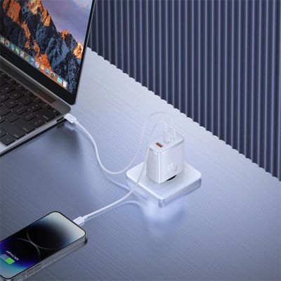 9. Baseus Cube Pro 65W GaN charger 2x USB-C USB-A - white