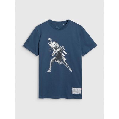 6. Men's regular t-shirt with volleyball print 4F 4FRAW25TTSHM3237-46S