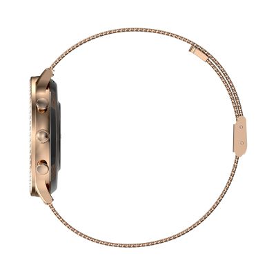 4. VELTORI VT310-1 Women's Smartwatch Gold Bracelet + Pink Silicone Strap