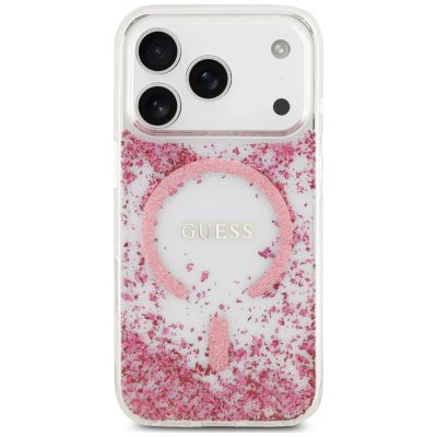 3. Guess Resin Bottom Glitter MagSafe Case for iPhone 18 Pro Max / 17 Pro Max - Pink