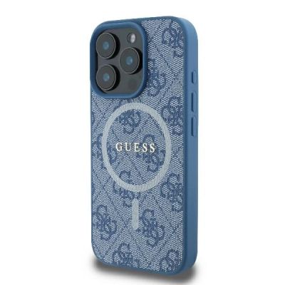 2. Guess 4G Ring Classic Logo MagSafe iPhone 16 Pro Case - Blue
