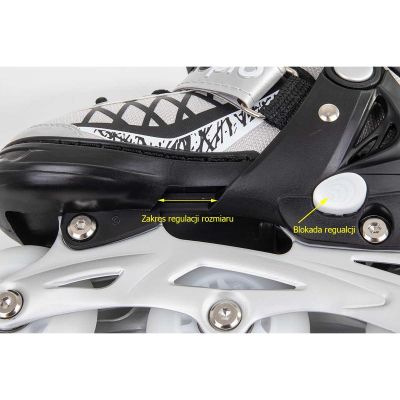 47. ROLLER SKATES-ROLLER SKATES-ICE SKATING 4IN1 ENERO PRO LED 30-33 GRAY