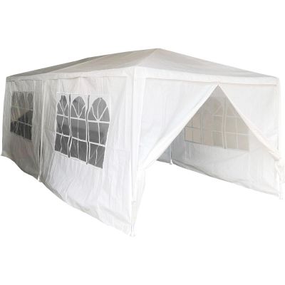 8. GARDEN PAVILION CATERING TENT PE 6x3M + 6 WALLS WHITE