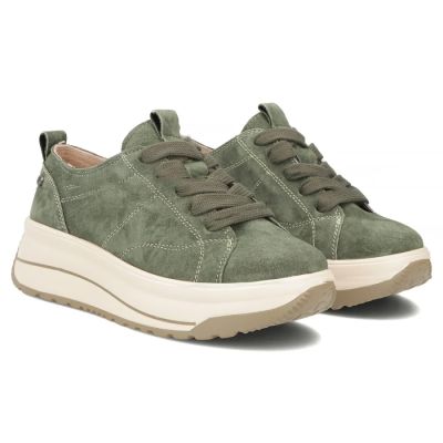 4. Filippo DP7959 green leather platform sneakers
