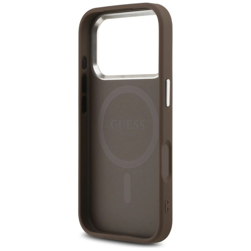 7. Guess 4G Triangle Logo MagSafe case for iPhone 17 Pro - brown