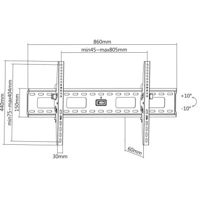 5. Manhattan 423830 TV Mount 2.16 m (85") Black