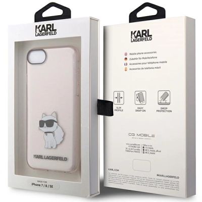 8. Karl Lagerfeld KLHCI8HNCHTCP iPhone 7/8/ SE 2020 / SE 2022 pink/pink hardcase Ikonik Choupette