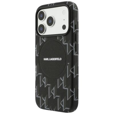 2. Karl Lagerfeld Monogram Logo MagSafe Case for iPhone 17 Pro Max - Black