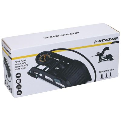 32. DUNLOP 2-PISTON FOOT PUMP WITH PRESSURE GAUGE BIKE CAR BALL