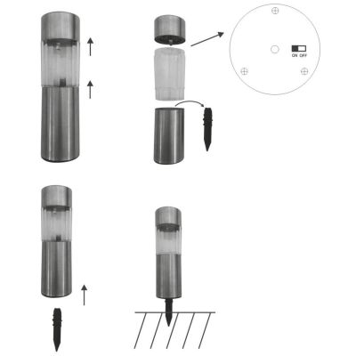 11. SOLAR LAMP 4.5X15CM INOX 6PCS GRUNDIG