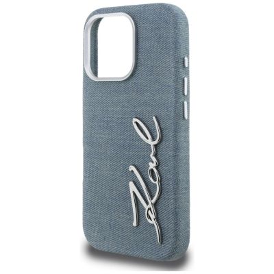 6. Karl Lagerfeld FW Jeans Signature Logo iPhone 16 Pro Max Case - Blue