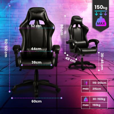 11. Extralink Gaming | Gaming Chair | Office, Swivel, Bucket, Black, G-524