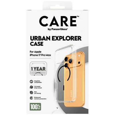 5. CARE by PanzerGlass Flagship Urban Explorer Case w. Black MagSafe for iPhone 17 Pro Max - Transparent