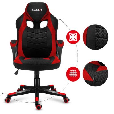 12. Huzaro FORCE 2.5 Red Mesh Gaming Chair