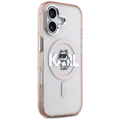 4. Karl Lagerfeld IML Choupette Sketch Logo MagSafe iPhone 17 Case - Pink