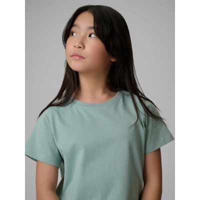 4. Regular plain girls' T-shirt 4F 4FJRSS26TTSHF3554-12S