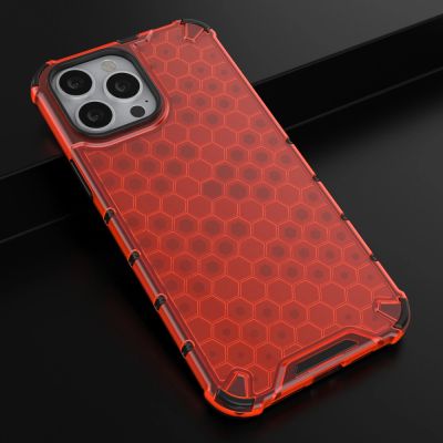 14. Honeycomb Case armor cover with TPU Bumper for iPhone 13 Pro Max red