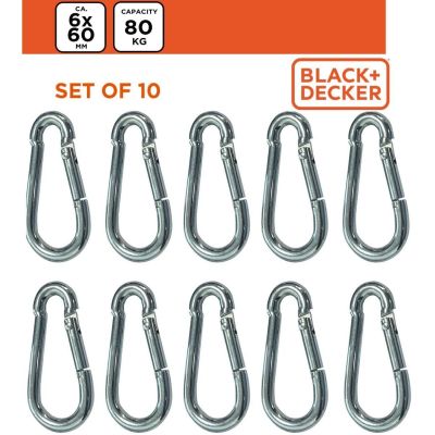 2. STEEL CARABINER 10 PCS BLACK + DECKER