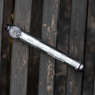 7. Rockbros HQ-67A-L03 Bicycle Pump with Pressure Gauge - Silver
