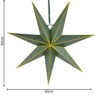 5. GREEN PAPER STAR DECORATION 60 CM SASKA GIFT & DECOR