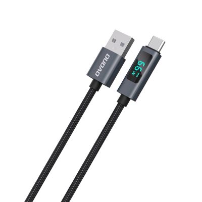 2. Dudao L7T USB-A - USB-C 66W Cable with LED Display 1m - Black