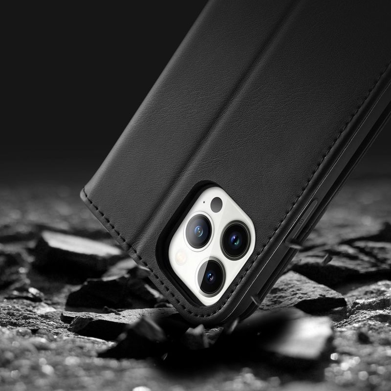 19. Dux Ducis Hivo Leather Flip Cover Genuine Leather Wallet for Cards and Documents iPhone 14 Pro Brown