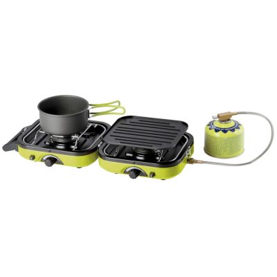2. DUAL COMPACT + GRILL double camping stove