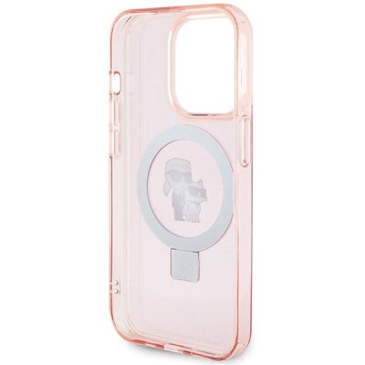 6. Karl Lagerfeld KLHMP15XHMRSKCP iPhone 15 Pro Max 6.7" pink/pink hardcase Ring Stand Karl&Choupette MagSafe