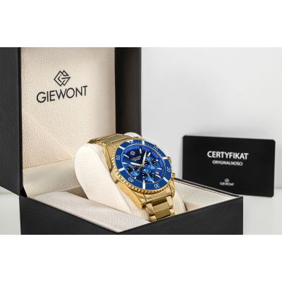 7. Men's Watch Giewont Chronograph Sapphire Gold Blue GW3970-B6