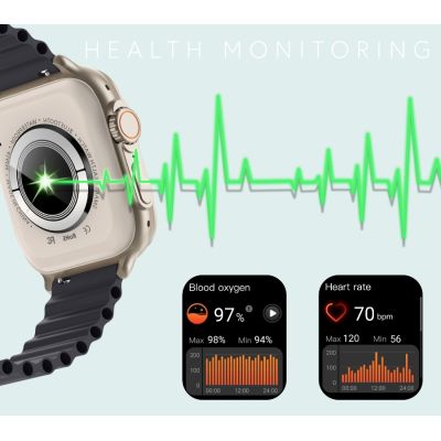 8. Men's Smartwatch RUBICON RNCF17 Titanium/Orange SMARUB269