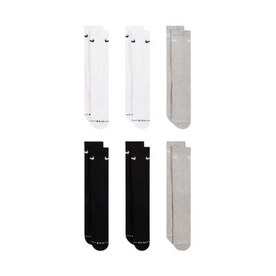 Nike Everyday Elevated Socks 6 Pairs White, Black, Gray HQ8021 903