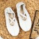 12. Leather ballet shoes with white elastic bands Jr Nazo